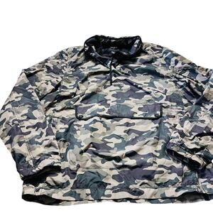 Y2K Forever 21 Jacket Size S Hooded Camouflage Pullover Windbreaker Military S